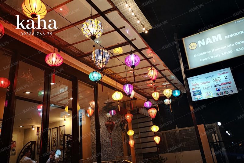 Đèn lồng Hội An trang trí biệt thự — LongDenViet xưởng Tân Phú TP.HCM