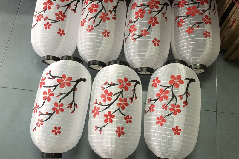 trang trí vườn Zen bằng đèn lồng — LongDenViet xưởng Tân Phú TP.HCM