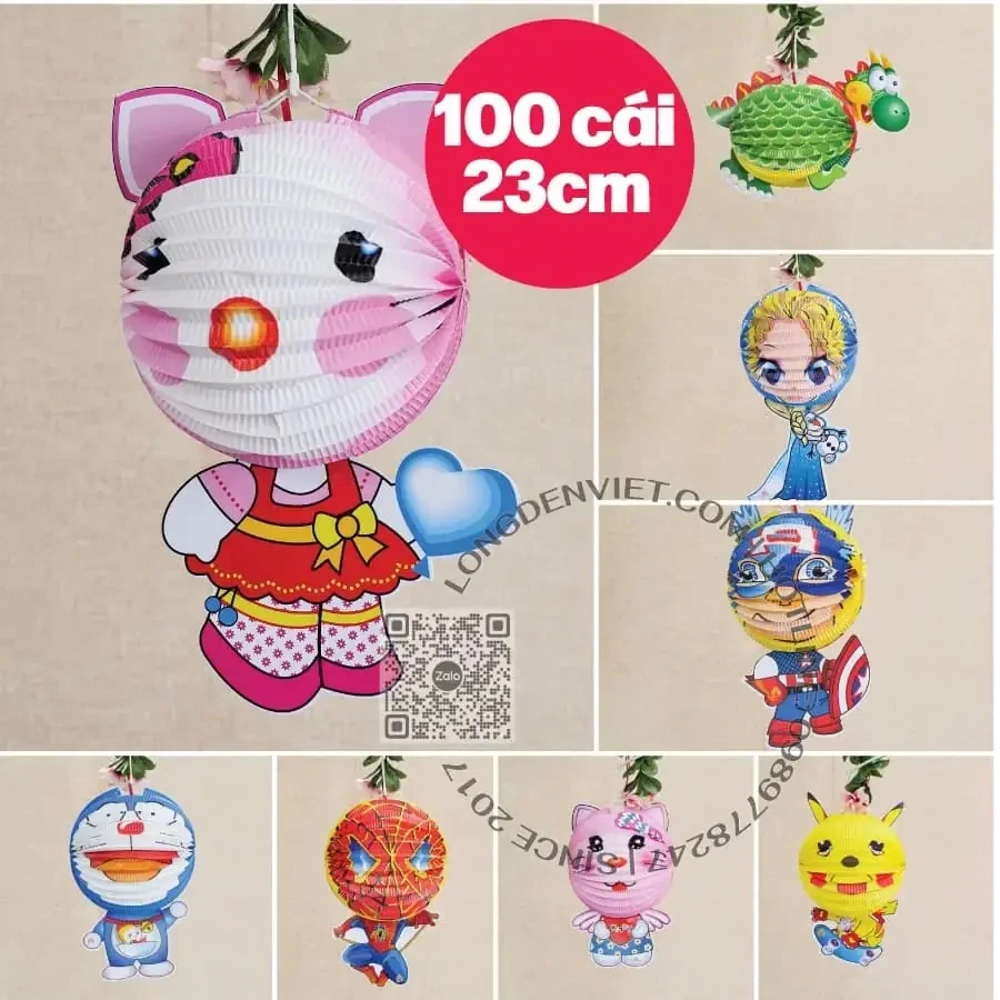 Đèn giấy thú lớn 23cm đủ mẫu 100 cái — đèn lồng thủ công Hội An | LongDenViet