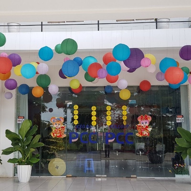 Đèn Lồng Vải Bố Trang Trí Bàn Thờ Lễ Hội — đèn tròn 10 màu Tân Phú, TP.HCM | LongDenViet