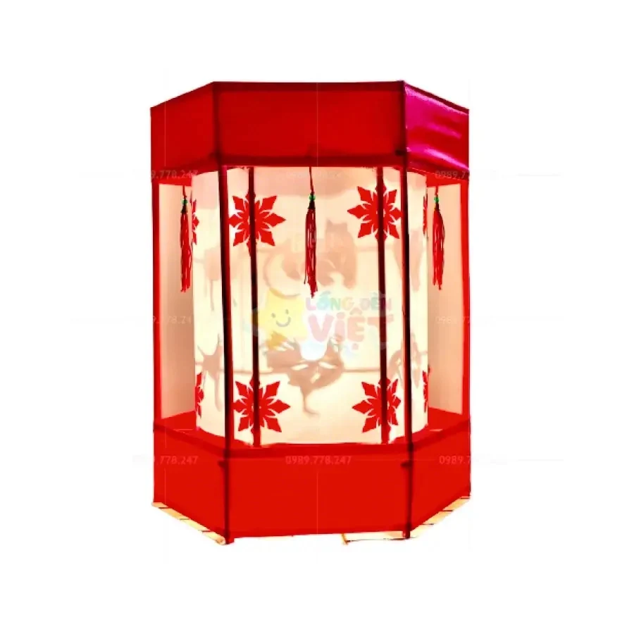 Đèn Kéo Quân Tre Bọc Vải 30cm — đèn cung đình Hội An | LongDenViet