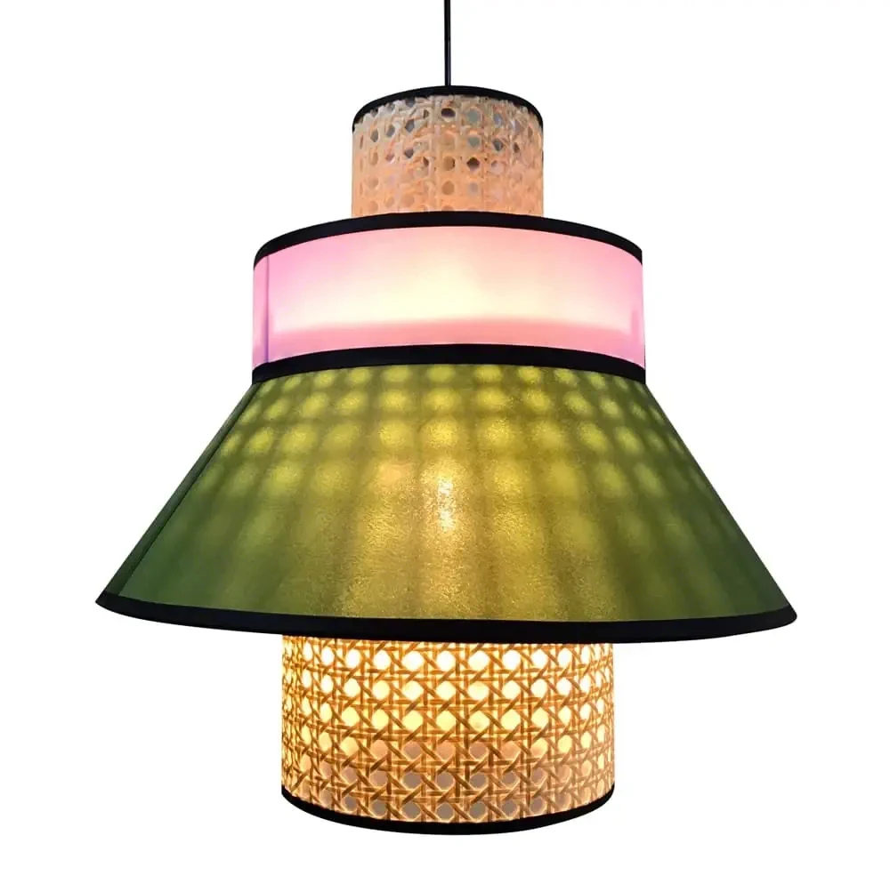 Đèn vải treo kiểu chụp đèn KH-DTR021 — đèn quán cafe Hội An | LongDenViet