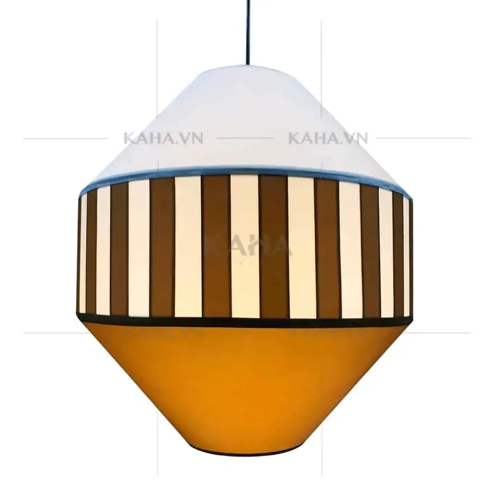 Đèn vải tú cầu dán mica KH-DTR023 — đèn quán cafe Hội An | LongDenViet