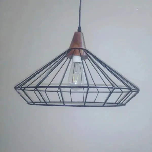 Đèn khung sắt kiểu chụp đèn KH-DTR035 — đèn lồng thủ công Hội An | LongDenViet