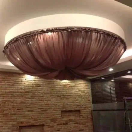 Đèn ốp trần vải nhăn KH-DTR044 — đèn lồng thủ công Hội An | LongDenViet