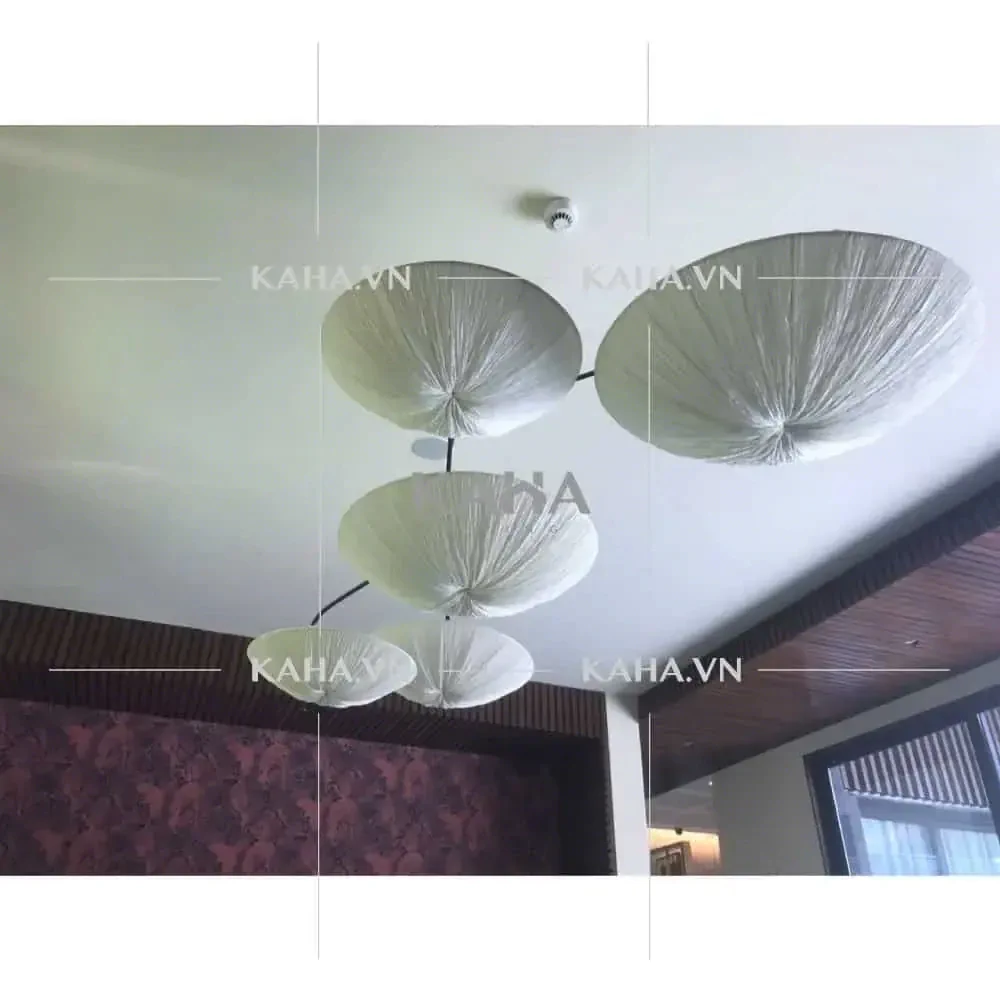 Đèn vải combo đĩa 5 cái KH-DTR014 — đèn quán cafe Hội An | LongDenViet
